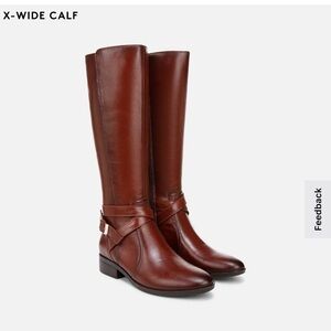 Naturalizer Rena 2 Extra Wide Calf Riding Boot Deep Saddle Brown Leather